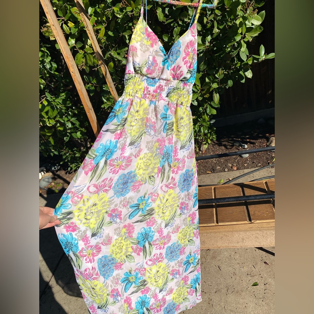 Floral Dress with Smocked Waist